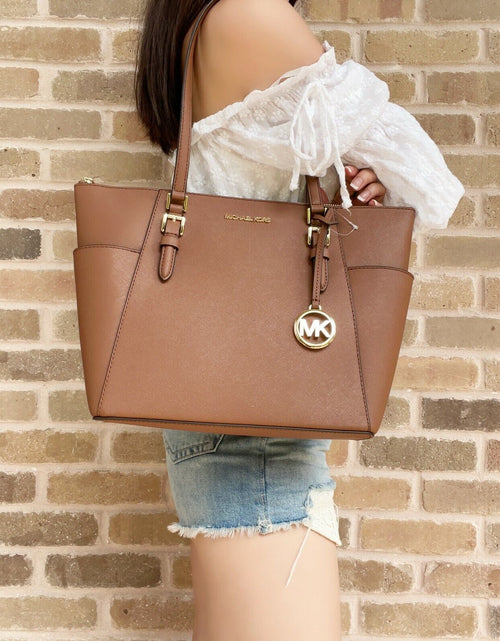 Load image into Gallery viewer, Michael Kors Charlotte Top Zip Tote MK Signature Shoulder Bag
