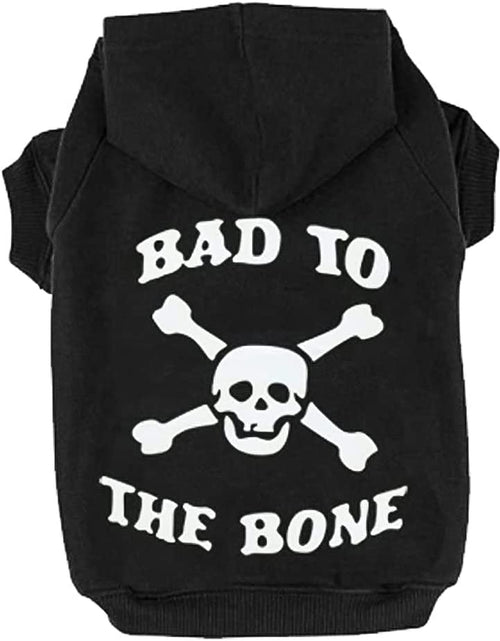 Load image into Gallery viewer, Bad to the Bone Printed Skull Cat Fleece Sweatshirt Dog Hoodies
