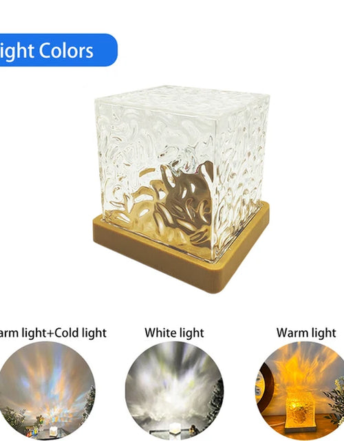 Load image into Gallery viewer, Dynamic Rotating Water Ripple Projector Night Light 16 Colors Flame Crystal Lamp for Living Room Study Bedroom Dynamic Rotating
