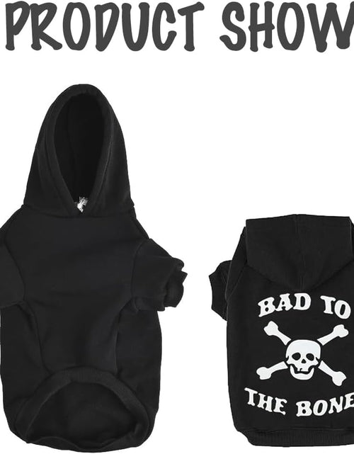 Load image into Gallery viewer, Bad to the Bone Printed Skull Cat Fleece Sweatshirt Dog Hoodies
