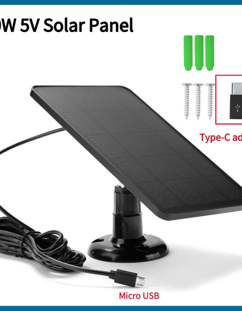 Load image into Gallery viewer, 10W 5V Solar Panel 2In1 Micro Usb+Type-C Solar Panels Outdoor Solar Cells Chargerfor Security Camera/Small Home Light System
