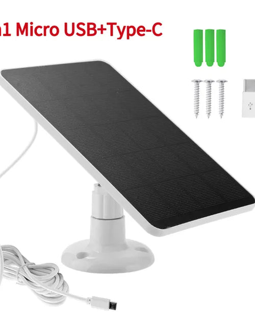 Load image into Gallery viewer, 10W 5V Solar Panel 2In1 Micro Usb+Type-C Solar Panels Outdoor Solar Cells Chargerfor Security Camera/Small Home Light System
