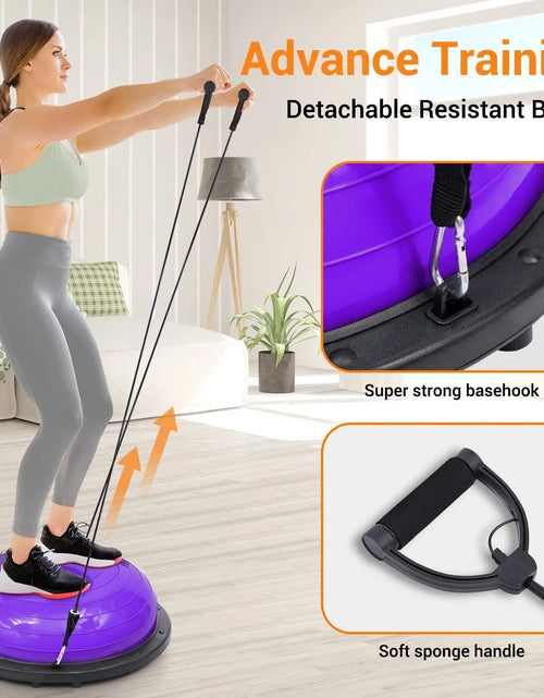 Load image into Gallery viewer, Sportneer Half Balance Ball Balance Board with Resistance Bands Balance Trainer
