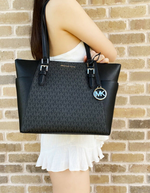 Load image into Gallery viewer, Michael Kors Charlotte Top Zip Tote MK Signature Shoulder Bag
