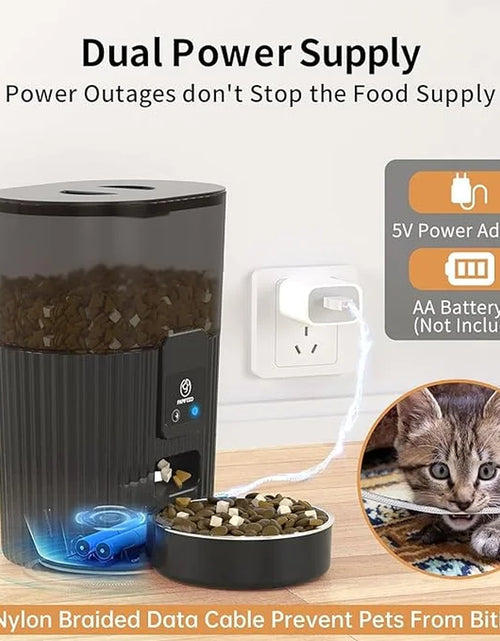 Load image into Gallery viewer, Smart Automatic Pet Feeder, Wifi-Enabled Pet Feeder for Cat and Dog, Compatible with Alexa &amp; Echo, Features 15-Cup Capacity and Timed Dispensing, Remote Feeding up to 10 Meals Daily via App Control
