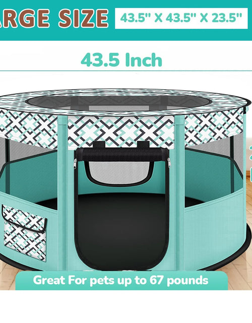 Load image into Gallery viewer, Large Pet Playpen, 44&quot; Diameter 24&quot; Height Dog Playpen, Heavy Duty Portable Exercise Pen Tent for Dog, Cat, Rabbit, Foldable Indoor Outdoor Travel Use, Come with Carrying Case
