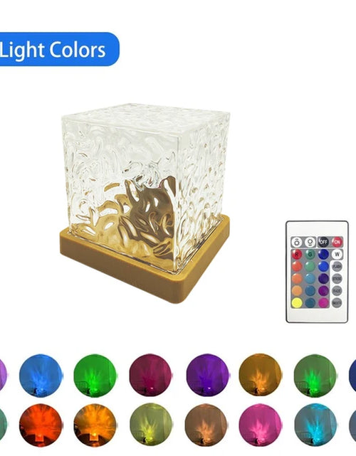 Load image into Gallery viewer, Dynamic Rotating Water Ripple Projector Night Light 16 Colors Flame Crystal Lamp for Living Room Study Bedroom Dynamic Rotating
