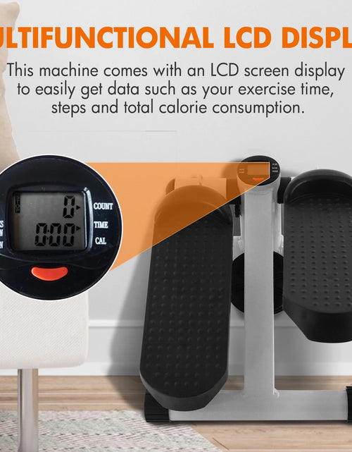 Load image into Gallery viewer, Steppers for Exercise,Stair Stepper with Resistance Bands,Mini Aerobic Stepper Exercise Machine,Stair Climber Equipment with LCD Monitor,White
