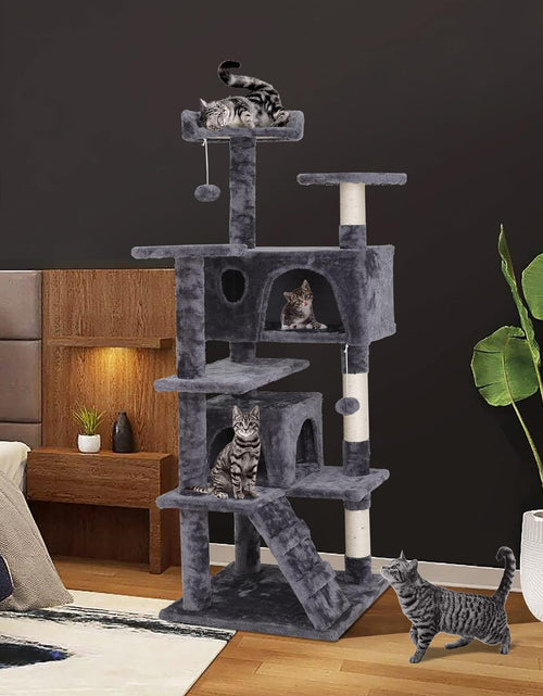 Load image into Gallery viewer, 54In Cat Tree Tower for Indoor Cats Multi-Level Cat Condo Cat Bed Furniture with Scratching Post Kittens Activity Center
