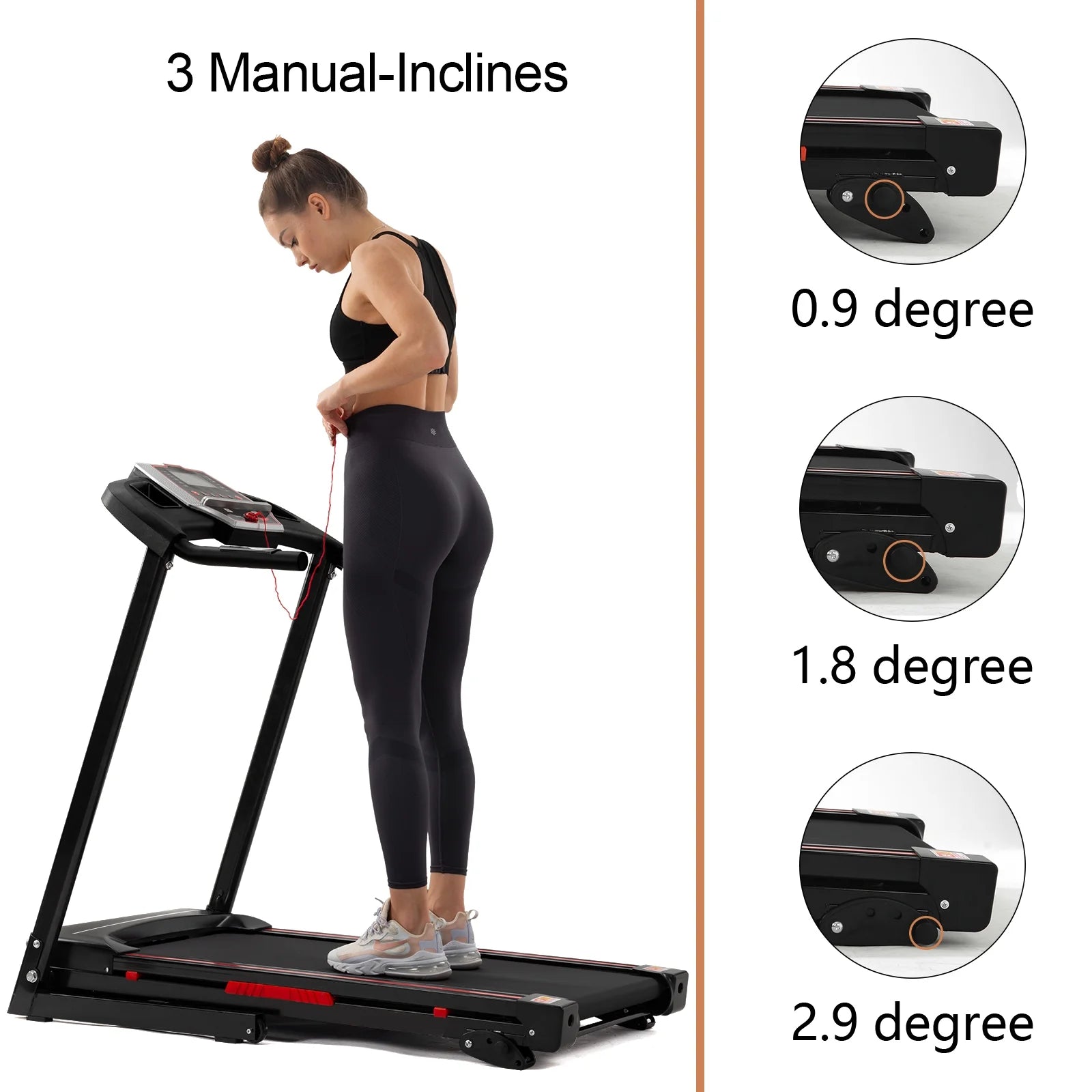 Folding Treadmill for Home Electric 3.5 HP Foldable Running Machine W/Incline