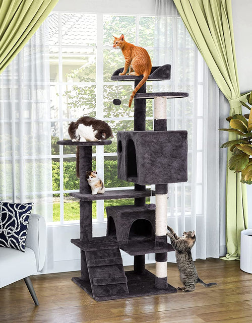 Load image into Gallery viewer, 54In Cat Tree Tower for Indoor Cats Multi-Level Cat Condo Cat Bed Furniture with Scratching Post Kittens Activity Center
