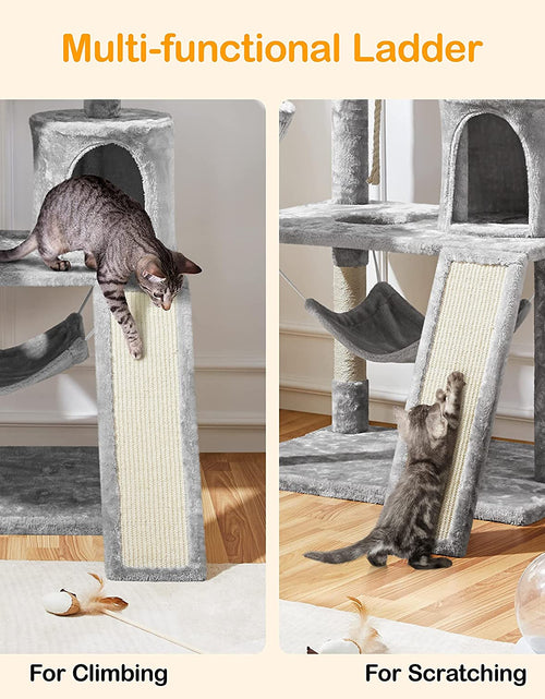 Load image into Gallery viewer, 63.5In Multi-Level Cat Tree Tower Condo with Scratching Posts, Platform &amp; Hammock, Cat Activity Center Play Furniture for Kittens, Cats, and Pets
