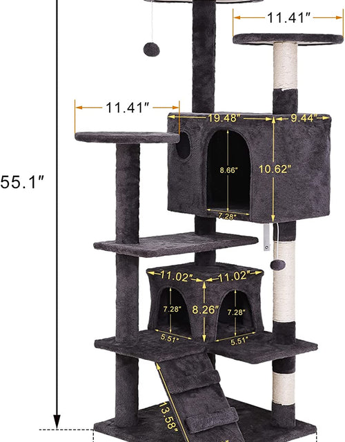 Load image into Gallery viewer, 54In Cat Tree Tower for Indoor Cats Multi-Level Cat Condo Cat Bed Furniture with Scratching Post Kittens Activity Center
