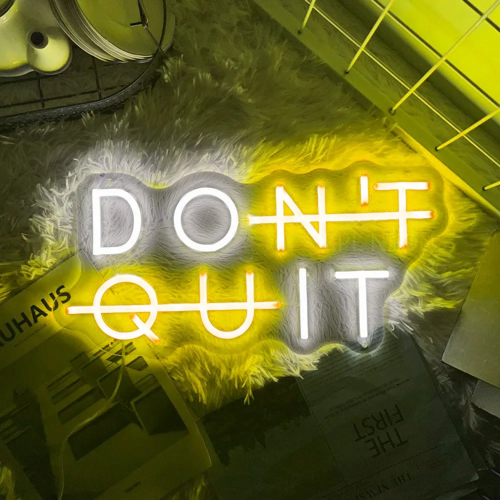 Neon Sign DON'T QUIT DO IT Neon Led Sign Inspirational Quote Game Room Bedroom Decor Wall Art Motivate Neon Light Gym Classroom