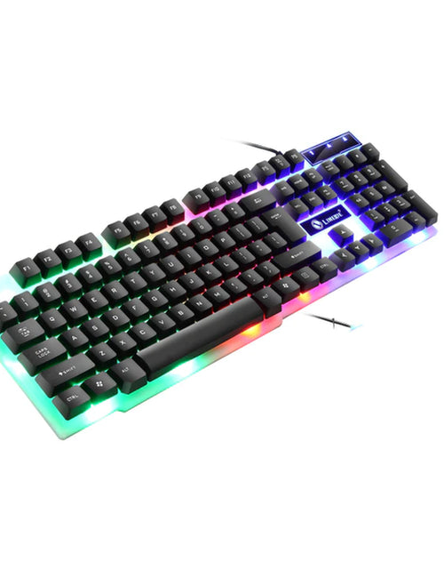 Load image into Gallery viewer, USB Wired Gaming Keyboard Mouse Combos PC Rainbow Colorful LED Backlit Gaming Mouse and Keyboard Set Kit for Home Office Gamer
