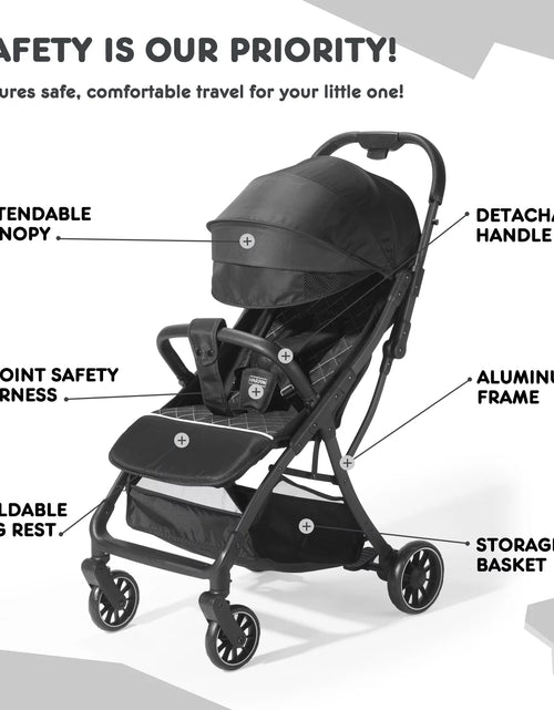 Load image into Gallery viewer, Compact and Lightweight Umbrella Stroller for Baby/Toddler, Foldable, Unisex, Gray
