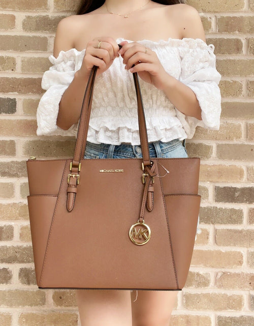 Load image into Gallery viewer, Michael Kors Charlotte Top Zip Tote MK Signature Shoulder Bag
