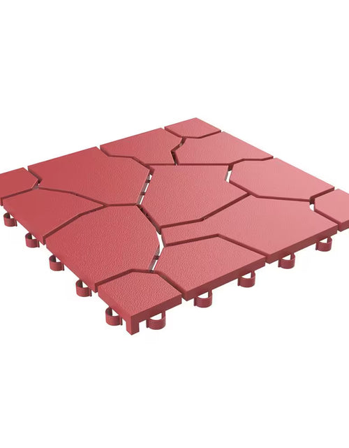 Load image into Gallery viewer, 11.5 In. X 11.5 In. Outdoor Interlocking Brick Look Polypropylene Patio and Deck Tile Flooring in Brick Red (Set of 6)
