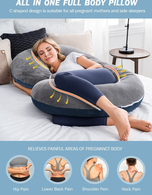 Load image into Gallery viewer, Pregnancy Pillow,Maternity Body Pillow with Velvet Cover,C Shaped Body Pillow for Pregnant Women
