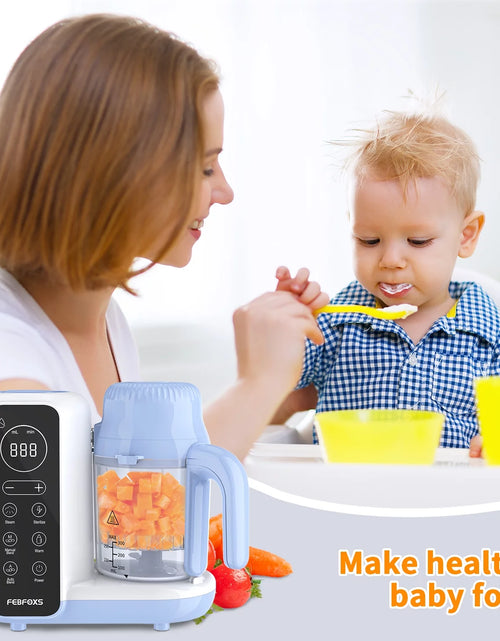 Load image into Gallery viewer, Baby Food Maker, Multi-Function Baby Food Processor, Steamer Puree Blender, Auto Cooking &amp; Grinding, Baby Food Warmer Mills Machine with Touch Screen Control, Blue
