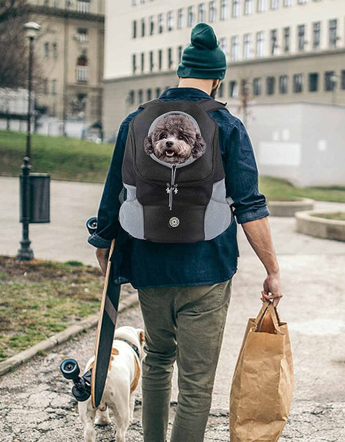 Load image into Gallery viewer, Dog Backpack, Puppy Backpack, Pet Carrier Backpack Small Dog Backpack Carrier Pet Travel Carrier Dog Front Carrier with Breathable Head Out Design and Padded Shoulder for Hiking Outdoor Travel(S)
