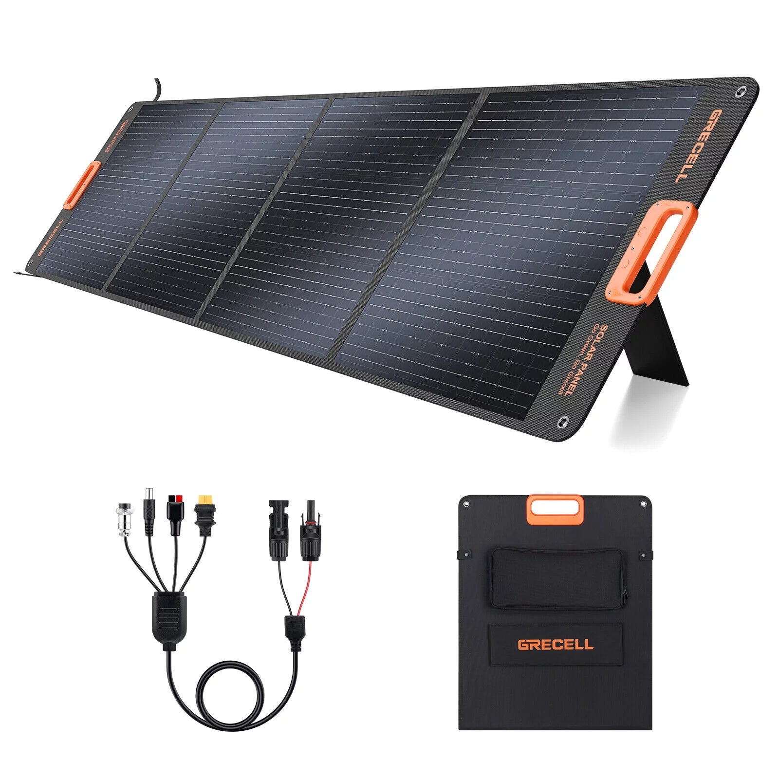 200W Portable Solar Panel for Power Station Generator, 12V/24V Flexible Foldable Solar Panel Kit Lightweight High-Efficiency Solar Charger Power Backup for Outdoor Van Camper Boat