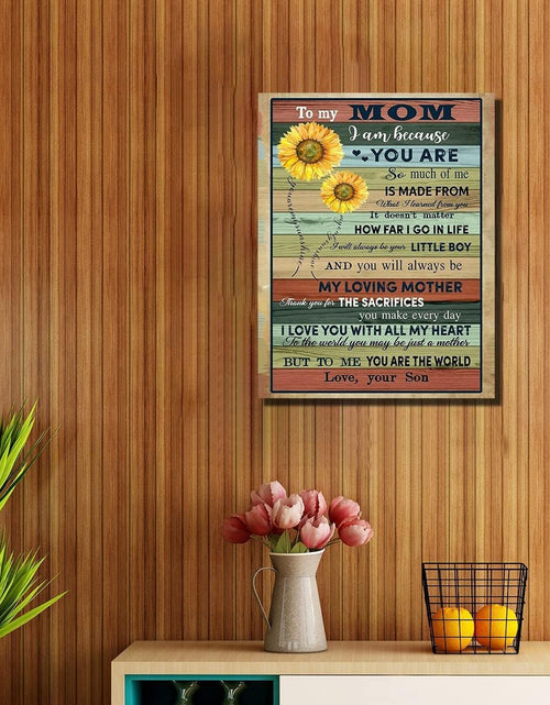 Load image into Gallery viewer, Mothers Day Gifts, Birthday Gifts for Mom, Canvas Poster Home Decor, Mothers Day Gifts from Daughter &amp; Son, Cute Room Decor (12X16 Inches, for Son)
