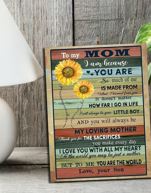 Load image into Gallery viewer, Mothers Day Gifts, Birthday Gifts for Mom, Canvas Poster Home Decor, Mothers Day Gifts from Daughter &amp; Son, Cute Room Decor (12X16 Inches, for Son)
