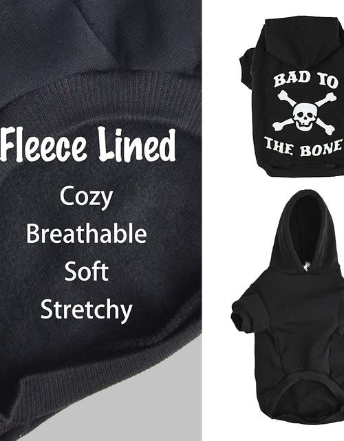 Load image into Gallery viewer, Bad to the Bone Printed Skull Cat Fleece Sweatshirt Dog Hoodies
