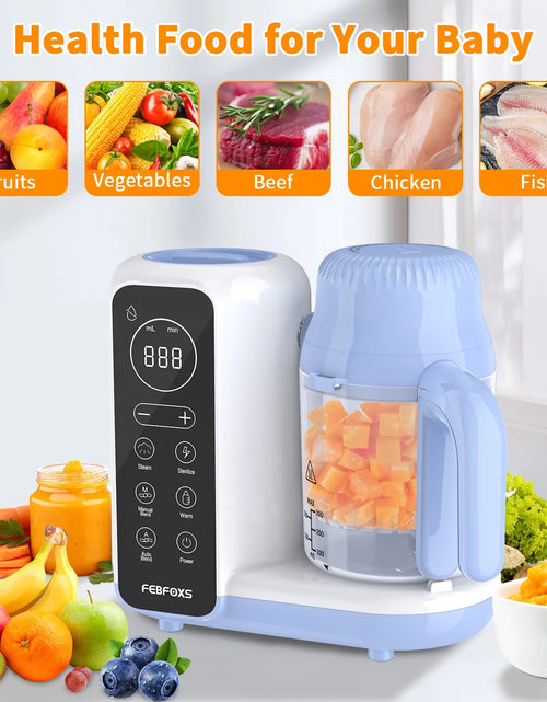 Load image into Gallery viewer, Baby Food Maker, Multi-Function Baby Food Processor, Steamer Puree Blender, Auto Cooking &amp; Grinding, Baby Food Warmer Mills Machine with Touch Screen Control, Blue
